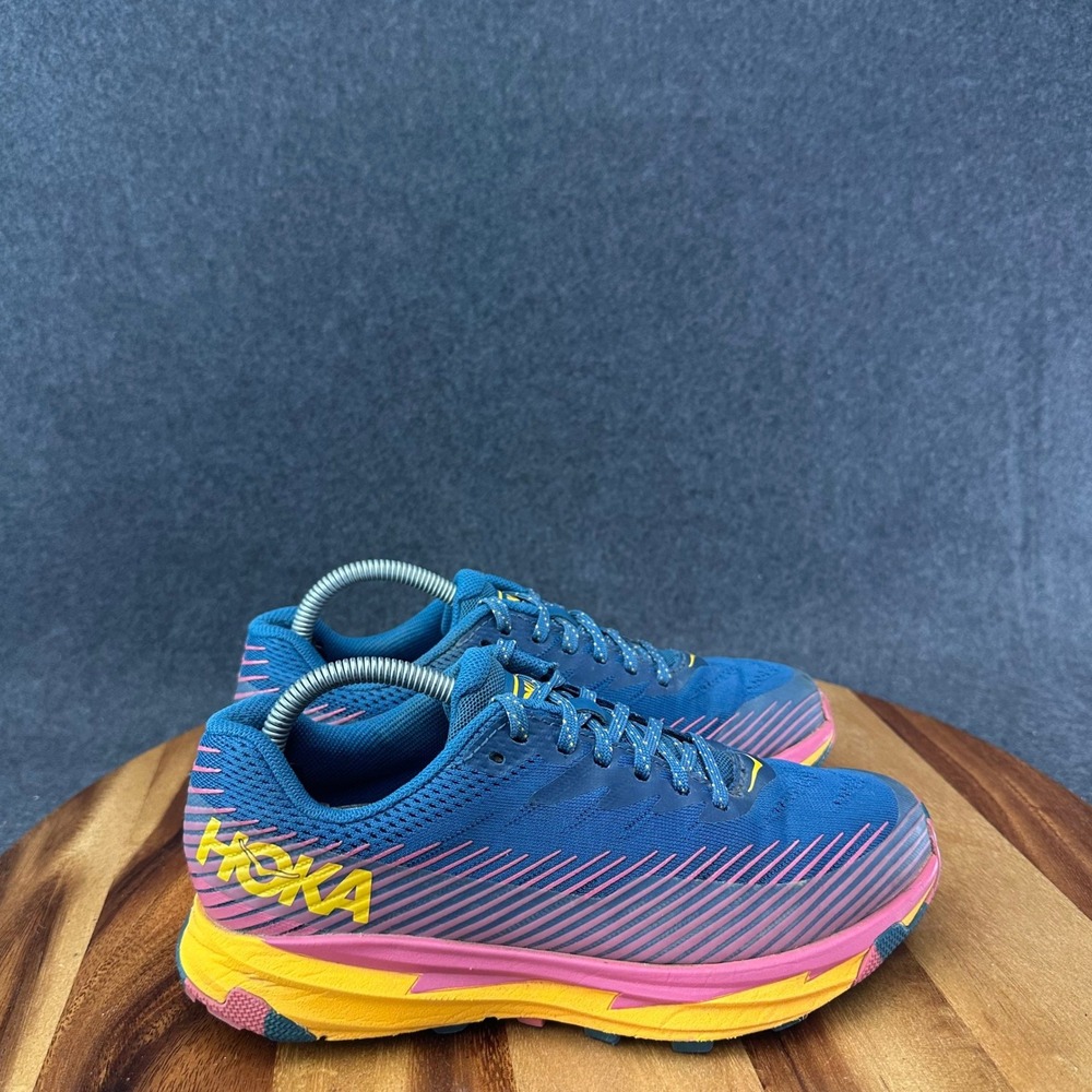 Hoka One One Torrent 2 Trail Running Shoes Womens Size 5 Real Teal Cantaloupe